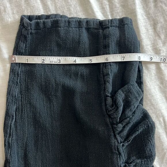 Oh My Gauze Guchi Pants Crop Womens sz 2 L/XL Black Pocket Boho Beach Coastal - Picture 9 of 10